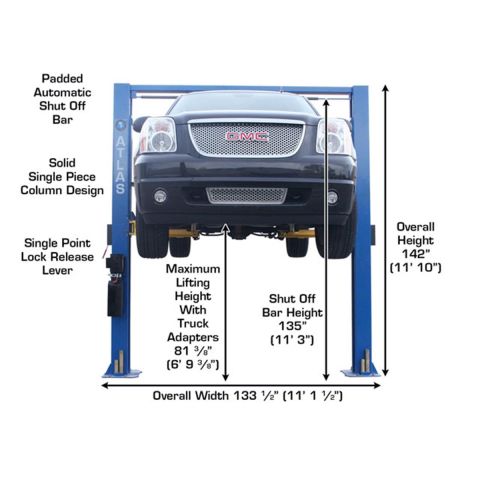 Atlas Automotive Equipment 9OHSC Overhead 2-Post Lift 9,000 lb. Capacity ATEATTD-9OHSC-SS-FPD