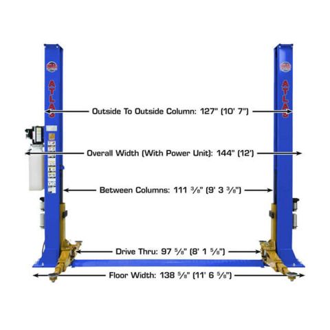 Atlas Automotive Equipment Platinum PVL9BP ALI Certified Baseplate 2-Post Lift 9,000 lb. Capacity ATEAP-PVL9BP-FPD