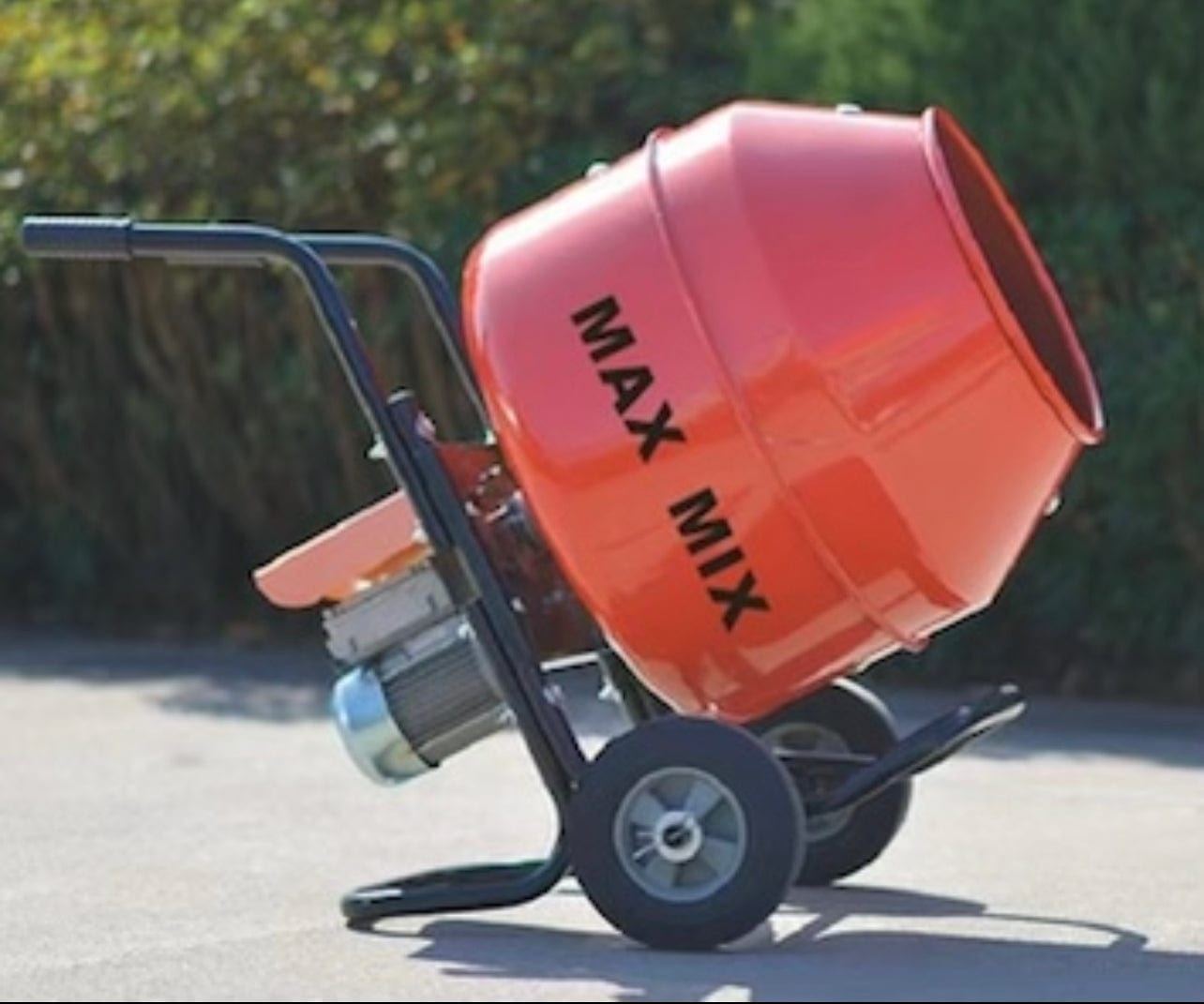 Crown Max Mix Concrete Mixer - 3 Cubic Feet, Steel Drum, Wheelbarrow Utility